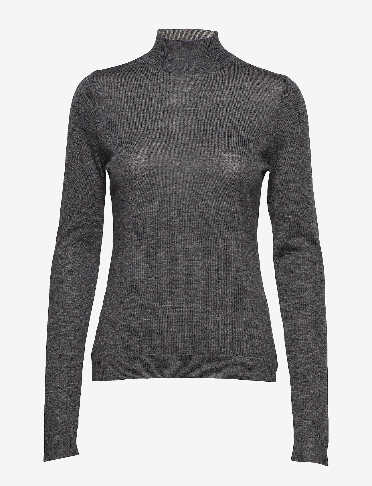 Minus - Rose knit roll neck - dark grey melange - 0