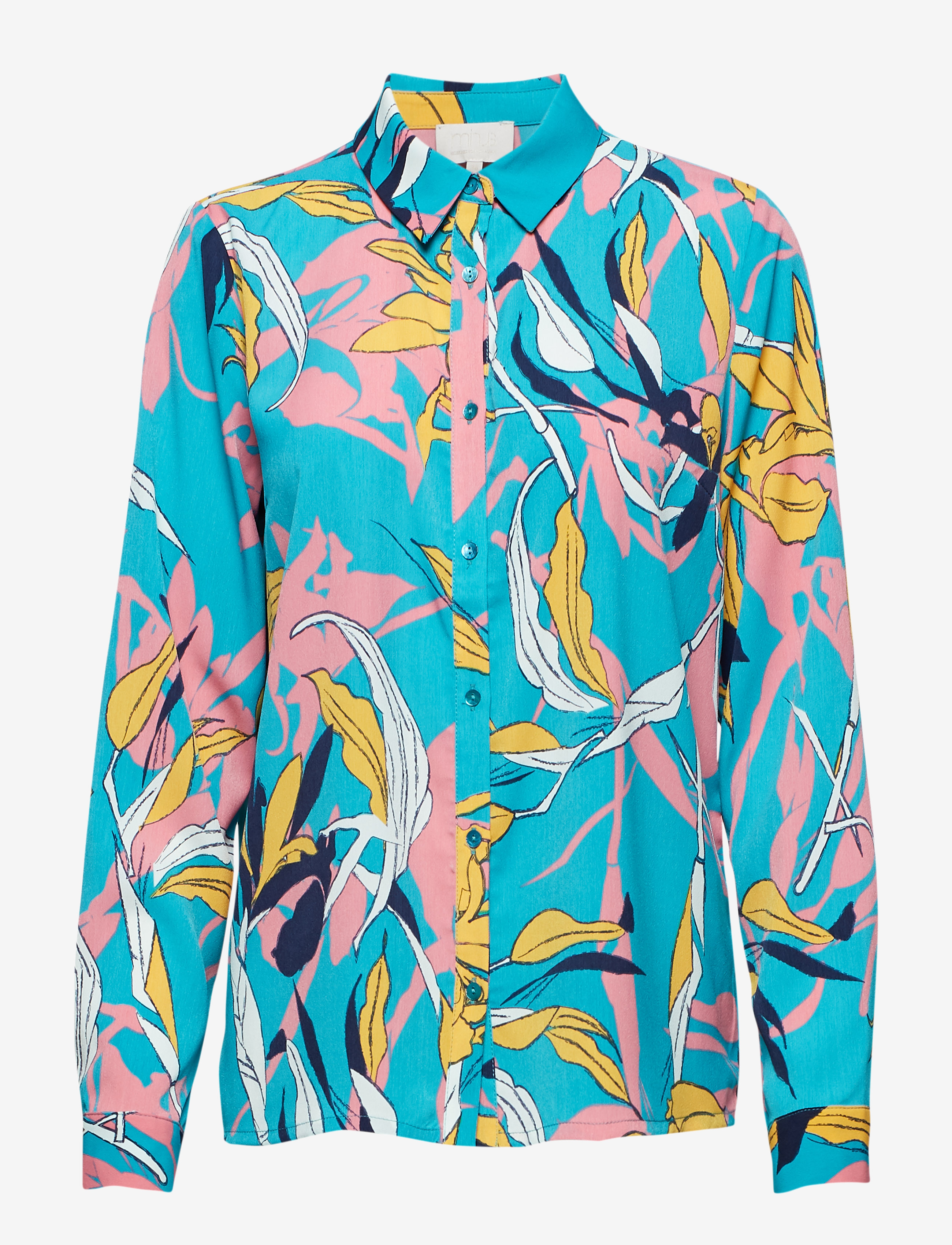 AQUA BLUE TWISTED FLOWER PRINT