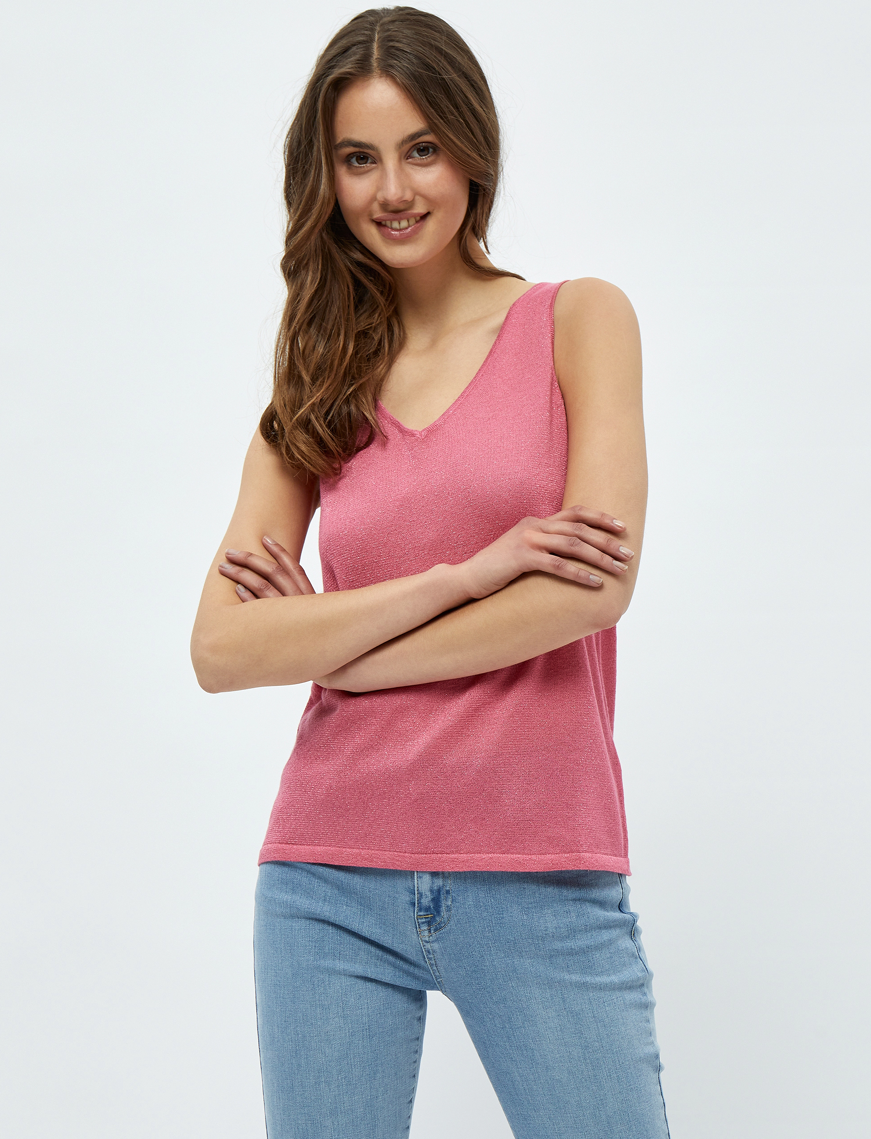 Minus - Carli Strik Top - pink flamingo lurex - 2