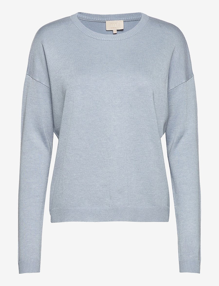 Minus - Elne Strik Pullover - neulepuserot - dusty blue melange - 0