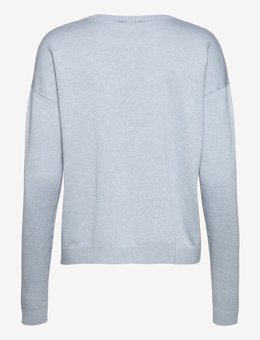 Minus - Elne Strik Pullover - neulepuserot - dusty blue melange - 1