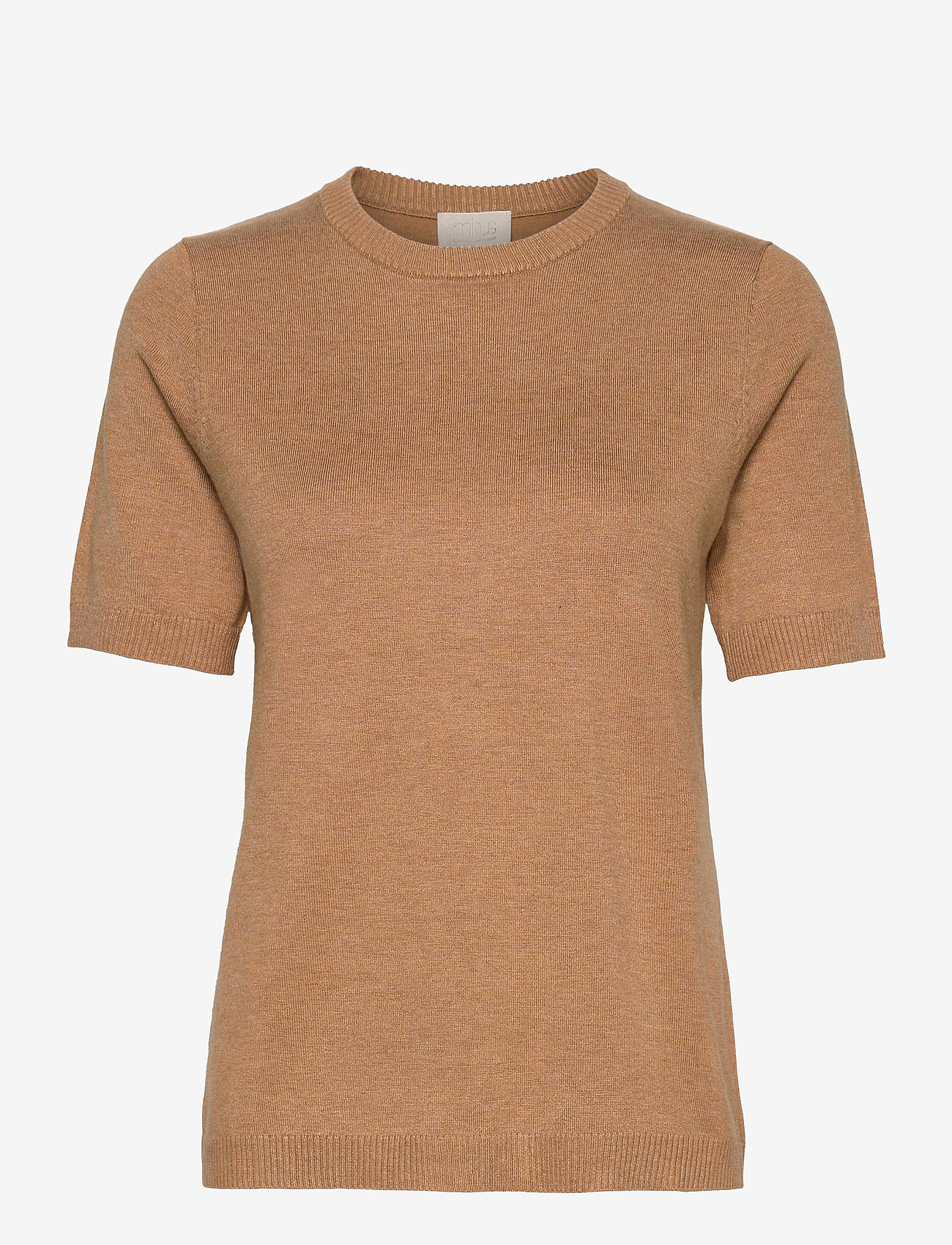 Minus - Pamela Strik T-shirt - strikkegensere - almond melange - 0