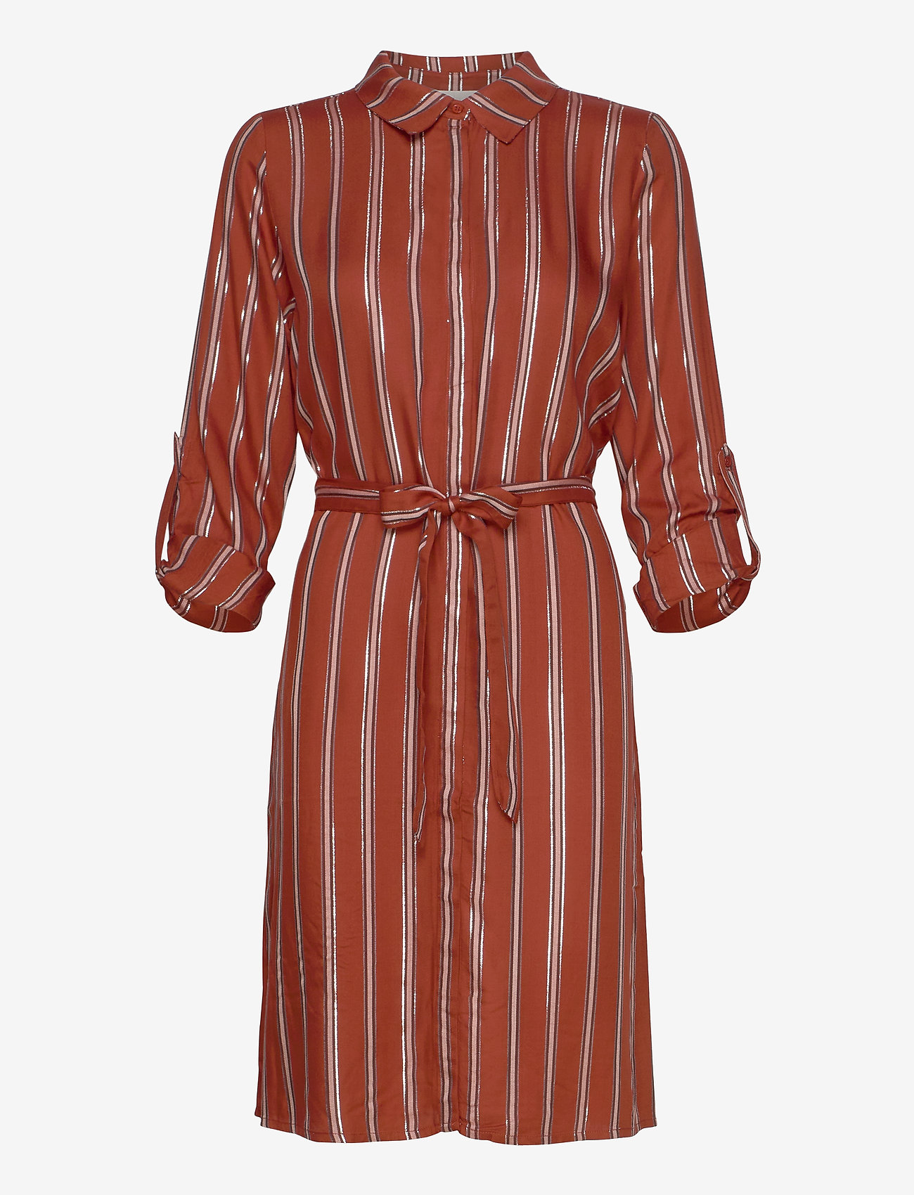 Minus - Tory shirt dress - safran stripe - 0
