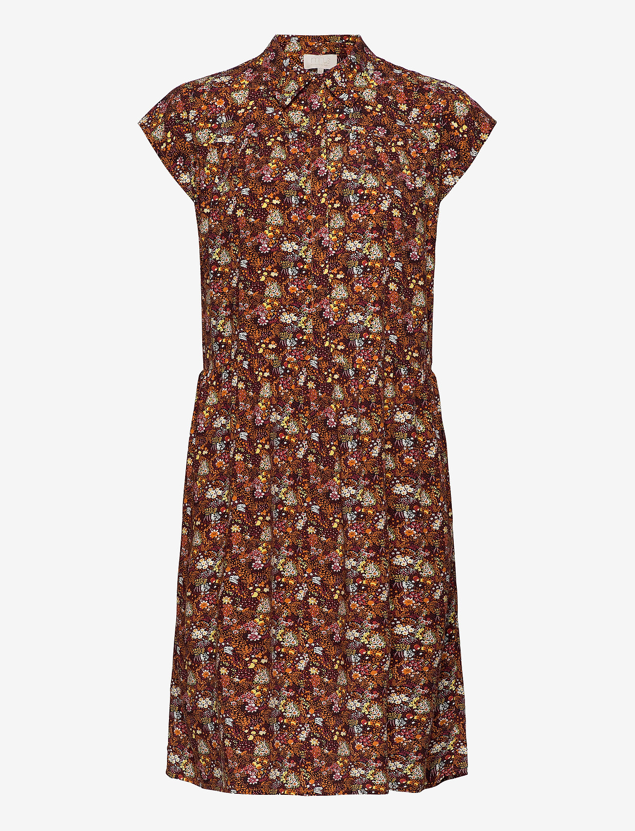 Minus - Cesena sleeveless dress - bloom print safran - 0