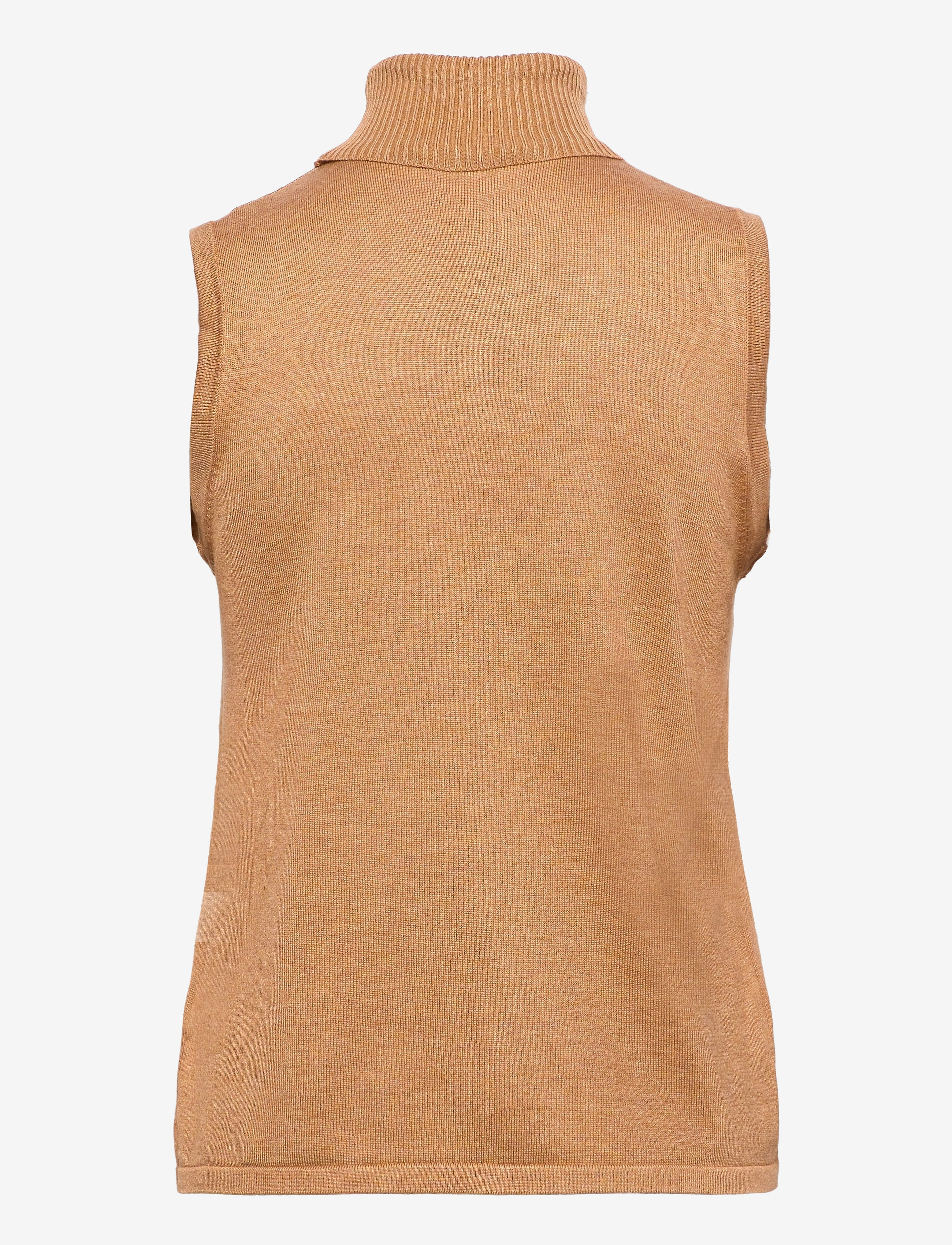Minus - Raka knit turtleneck - strikkevester - almond melange - 1