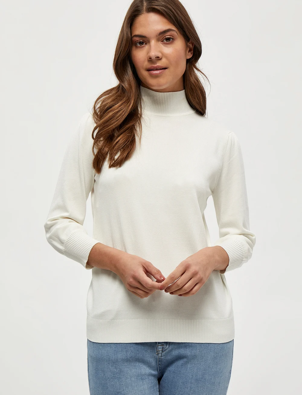 Minus - Mersin Roll Neck Knit - coltruien - broken white - 0