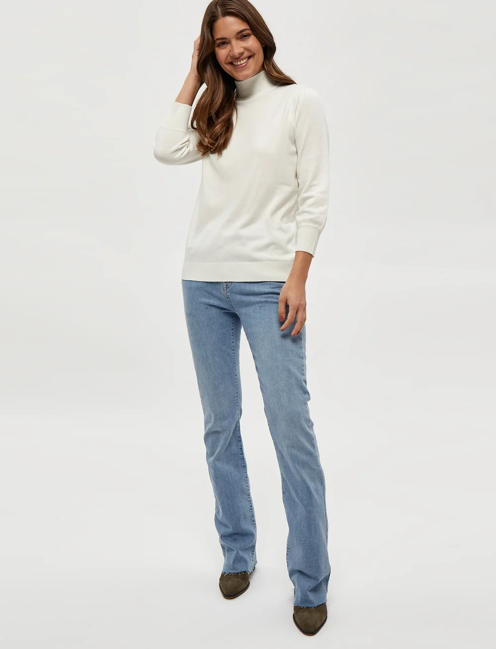 Minus - Mersin Roll Neck Knit - coltruien - broken white - 5