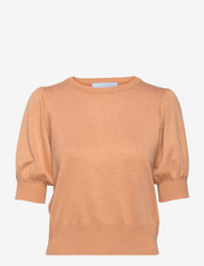 Minus - Liva Strik T-Shirt - jumpers - apricot tan melange - 1