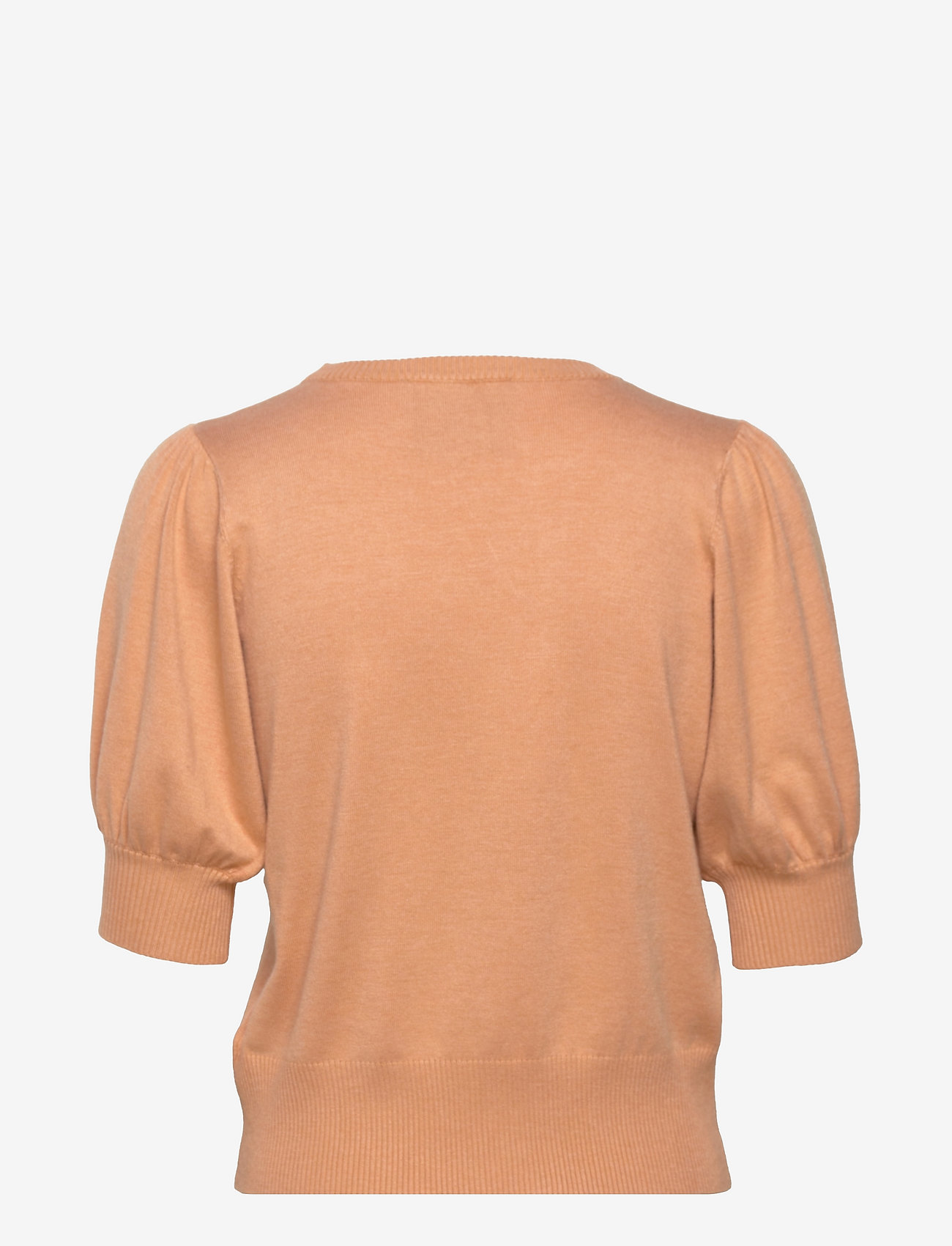 Minus - Liva Strik T-Shirt - gensere - apricot tan melange - 1