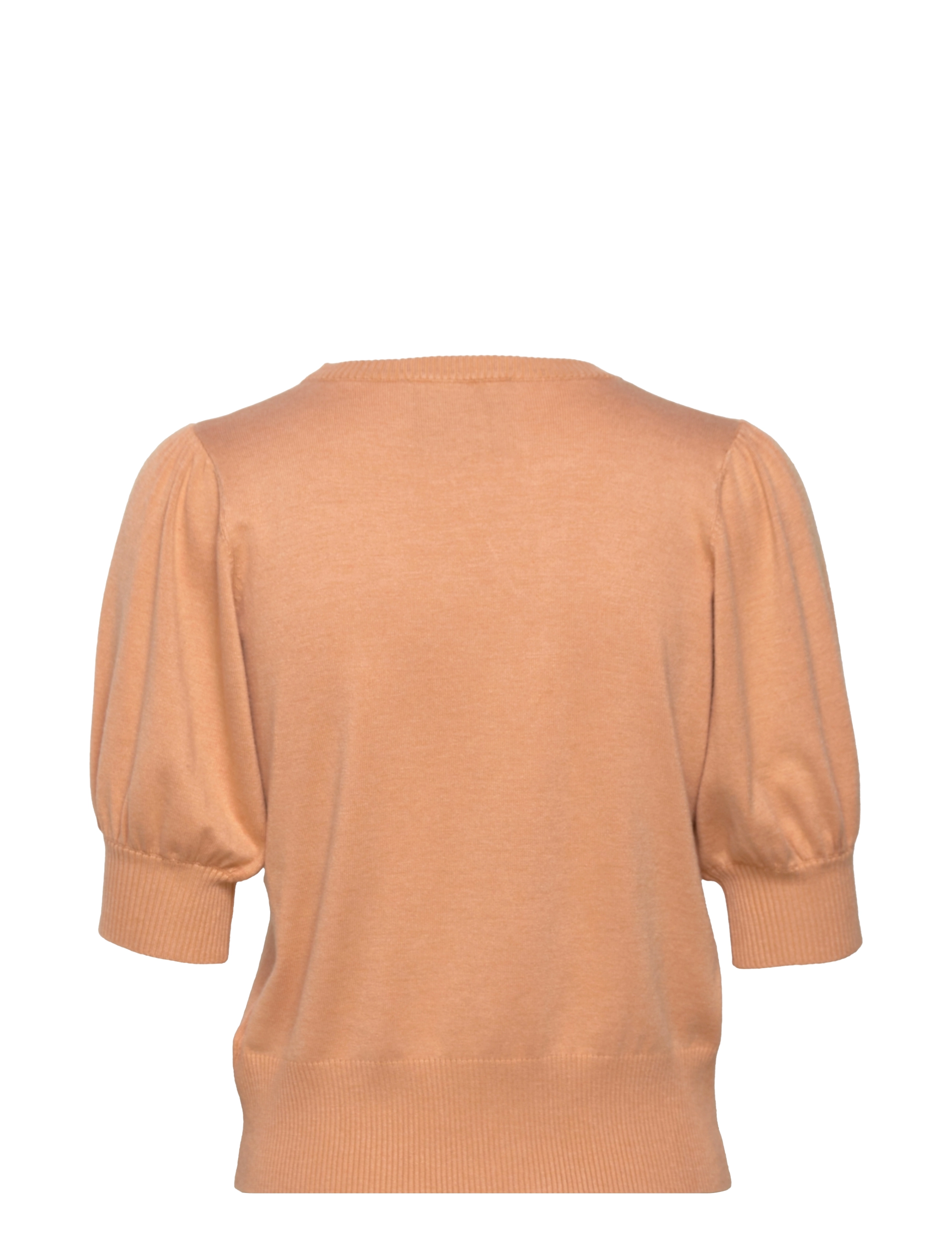Minus - Liva Strik T-Shirt - kortærmede bluser - apricot tan melange - 2