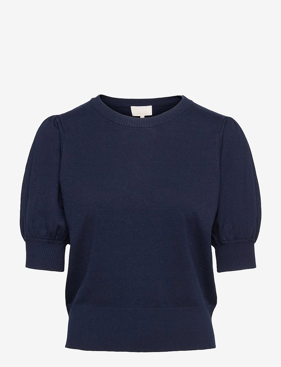 Minus - Liva Strik T-Shirt - lyhythihaiset puserot - black iris solid - 1