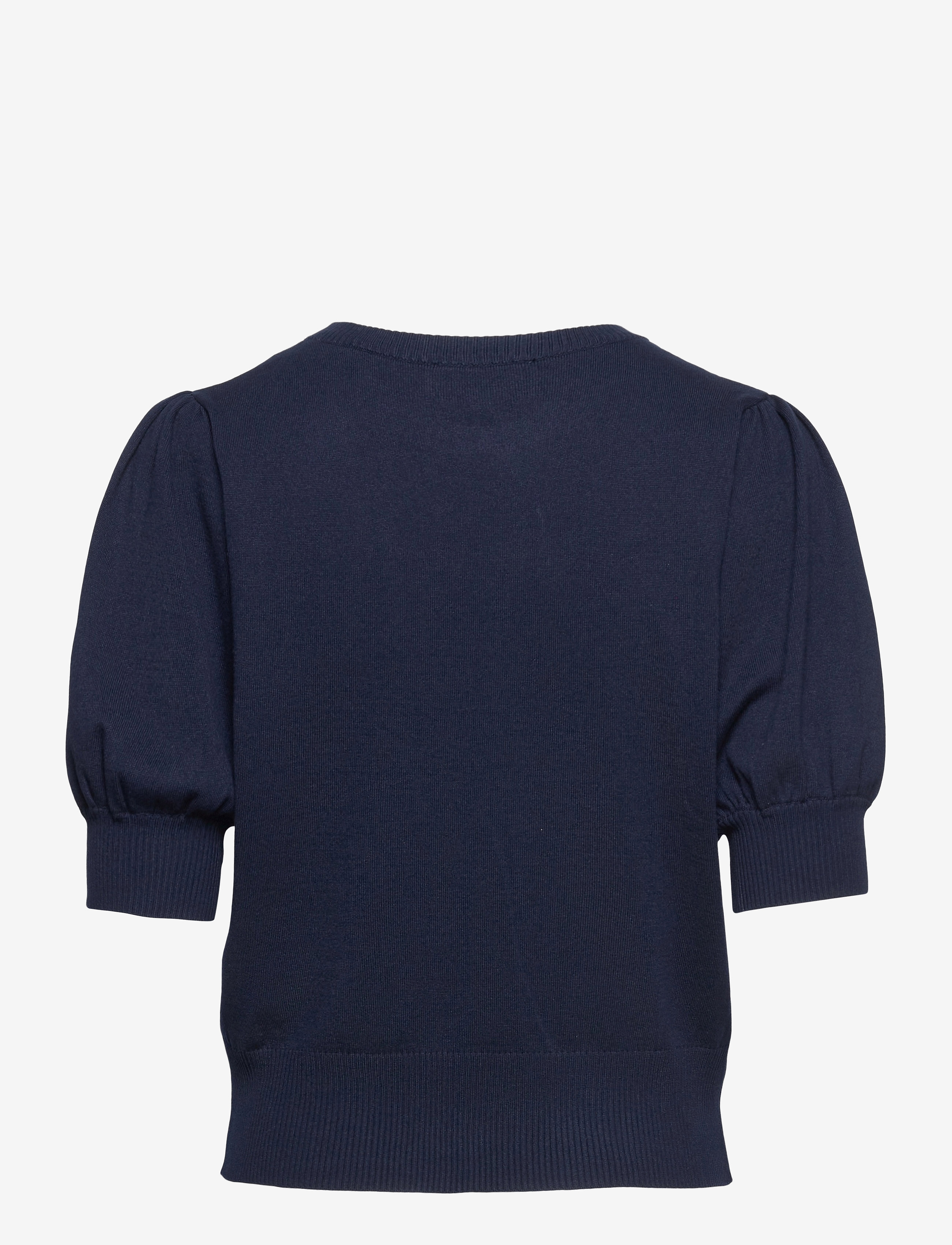 Minus - Liva Strik T-Shirt - kurzämlige blusen - black iris solid - 2