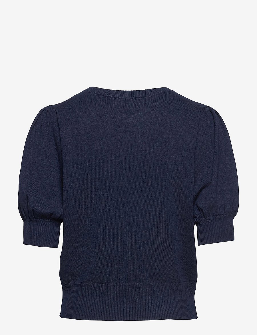 Minus - Liva Strik T-Shirt - lyhythihaiset puserot - black iris solid - 2