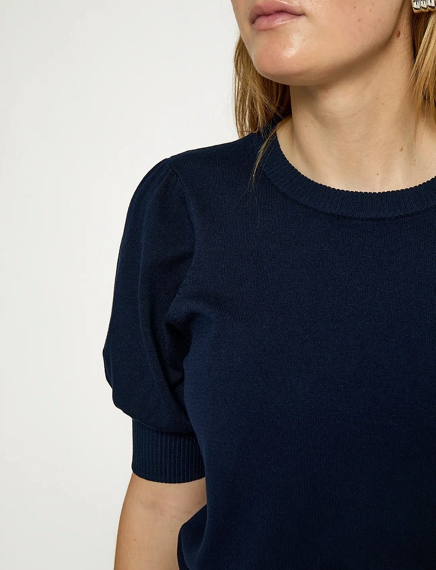 Minus - Liva Strik T-Shirt - lyhythihaiset puserot - black iris solid - 5