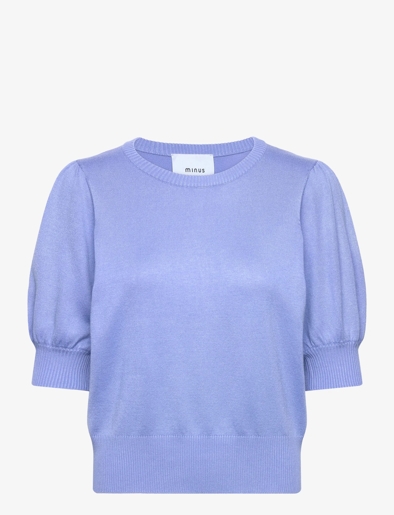 Minus - Liva Strik T-Shirt - laveste priser - blue bonnet - 0