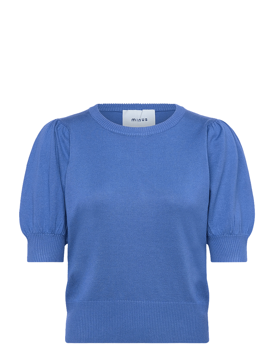 Minus - Liva Strik T-Shirt - kortärmade blusar - bright cobalt blue - 1