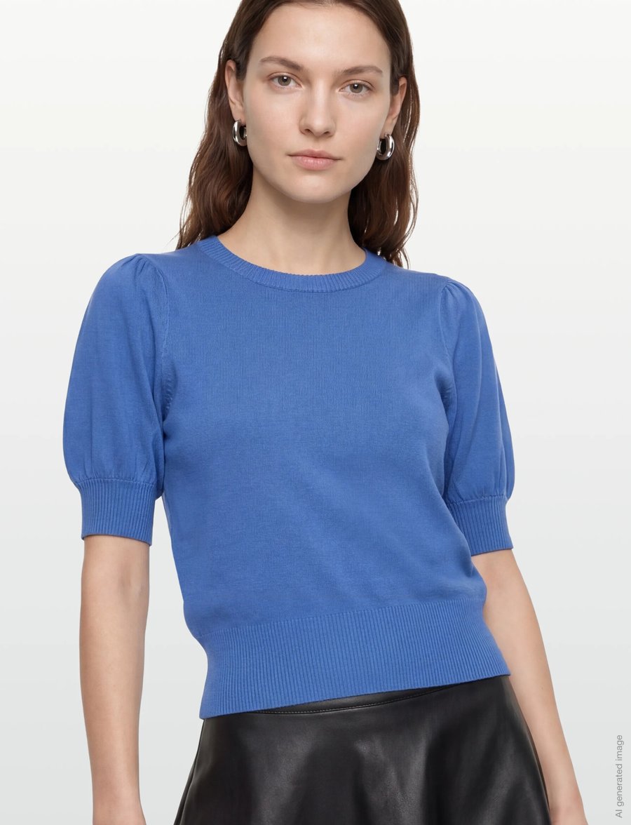 Minus - Liva Strik T-Shirt - kortärmade blusar - bright cobalt blue - 3