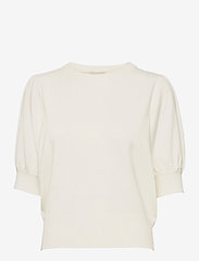Minus - Liva Strik T-Shirt - laveste priser - broken white - 0