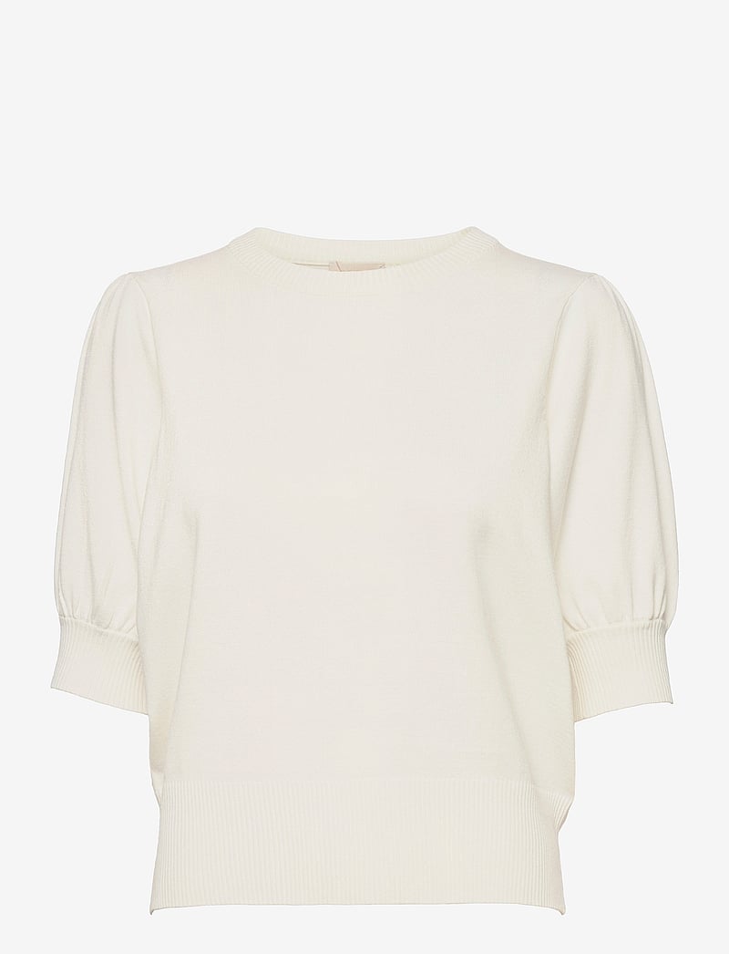 Minus - Liva Strik T-Shirt - neulepuserot - broken white - 1