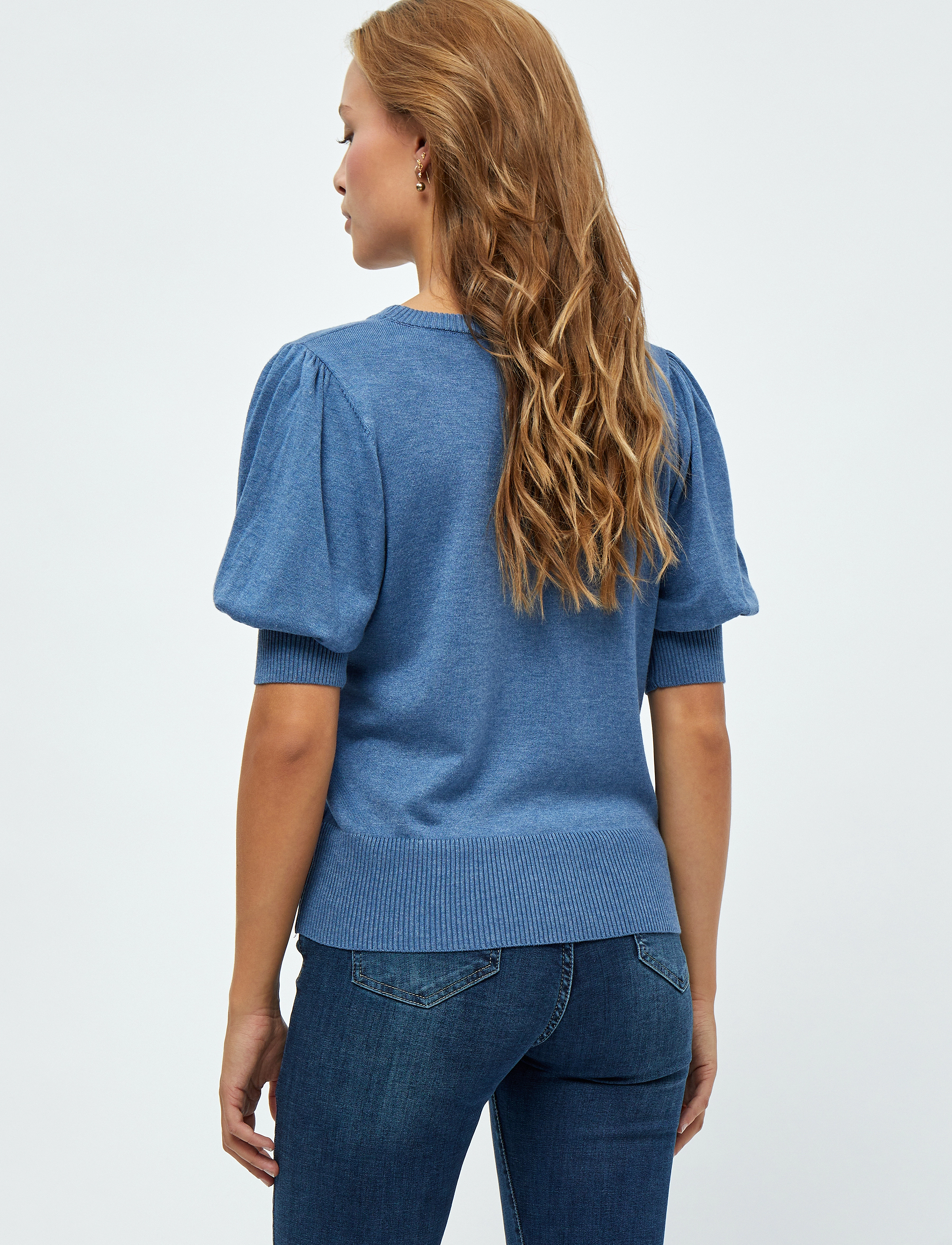 Minus - Liva Strik T-Shirt - kortærmede bluser - denim blue melange - 3