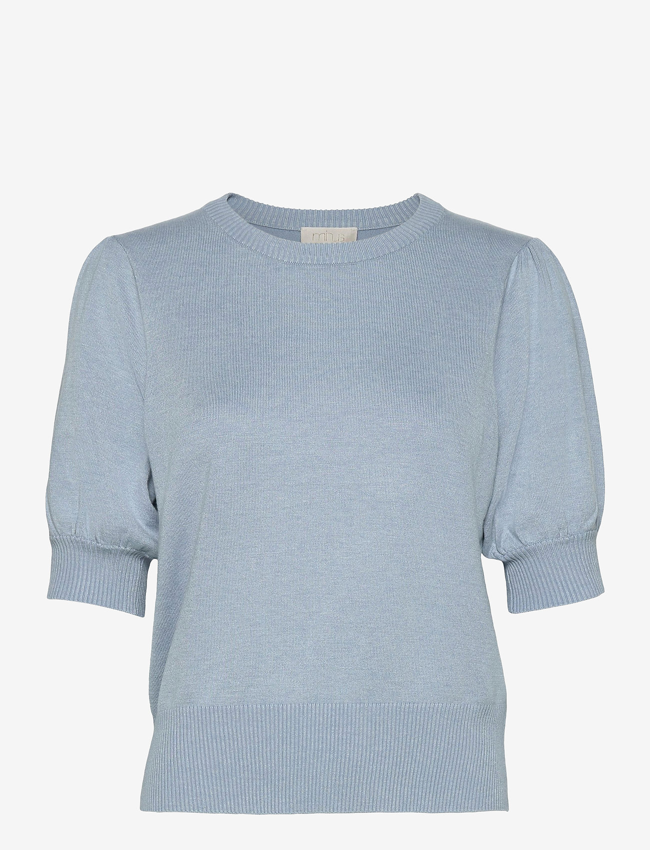 Minus - Liva Strik T-Shirt - laveste priser - dusty blue melange - 0