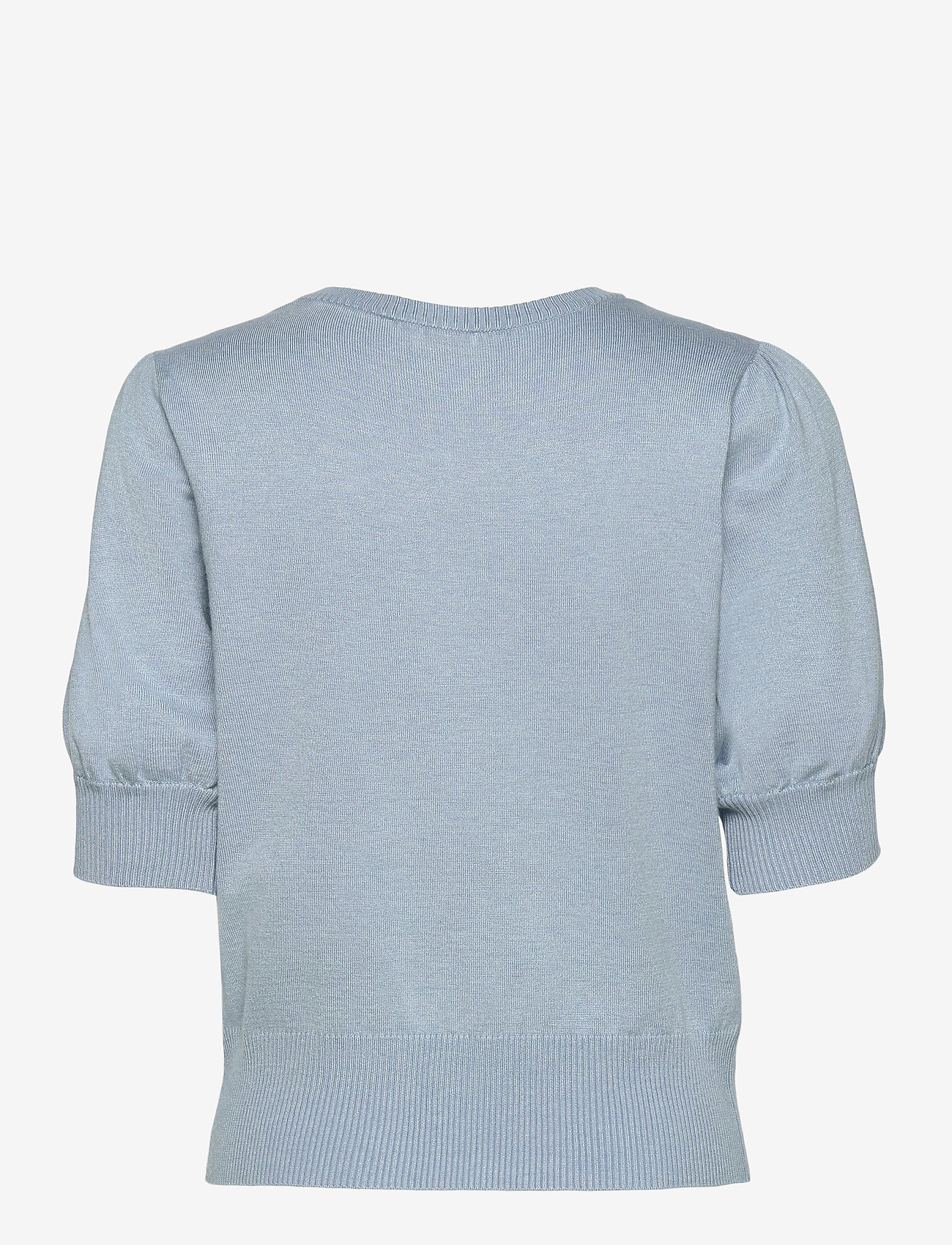 Minus - Liva Strik T-Shirt - laveste priser - dusty blue melange - 1