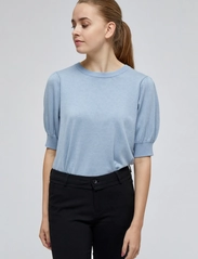 Minus - Liva Strik T-Shirt - laveste priser - dusty blue melange - 2