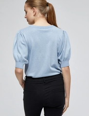 Minus - Liva Strik T-Shirt - swetry - dusty blue melange - 3