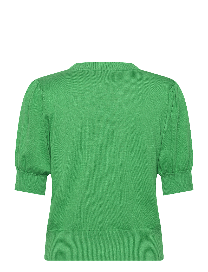 Minus - Liva Strik T-Shirt - kurzämlige blusen - greenbriar - 1