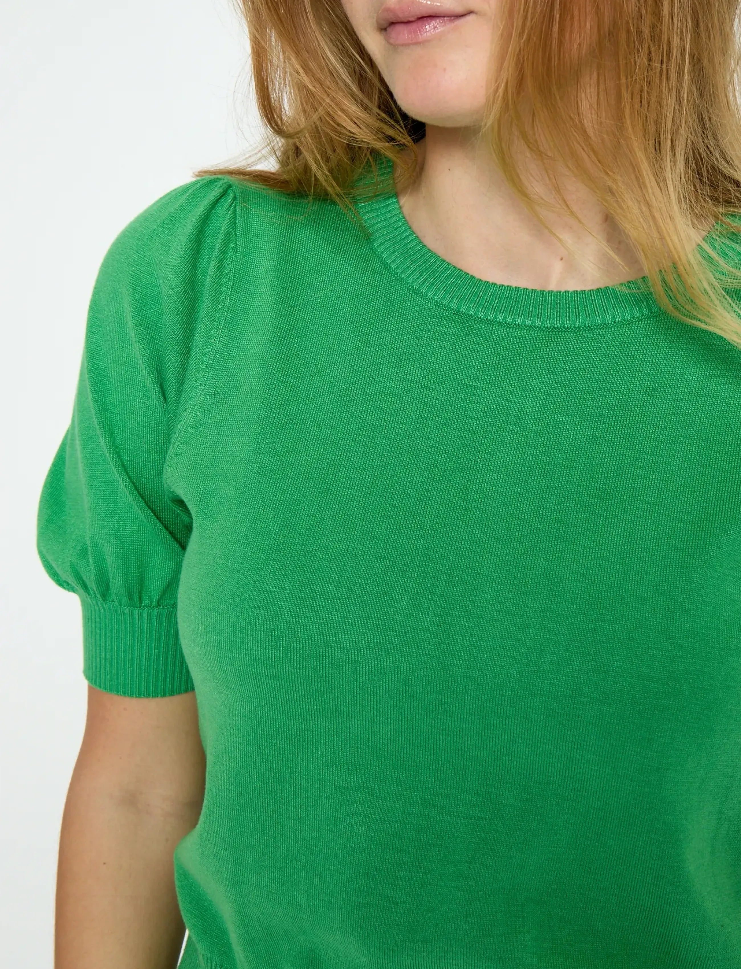 Minus - Liva Strik T-Shirt - kurzämlige blusen - greenbriar - 5