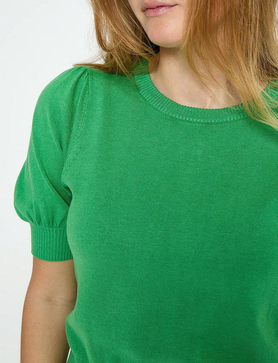 Minus - Liva Strik T-Shirt - kurzämlige blusen - greenbriar - 5