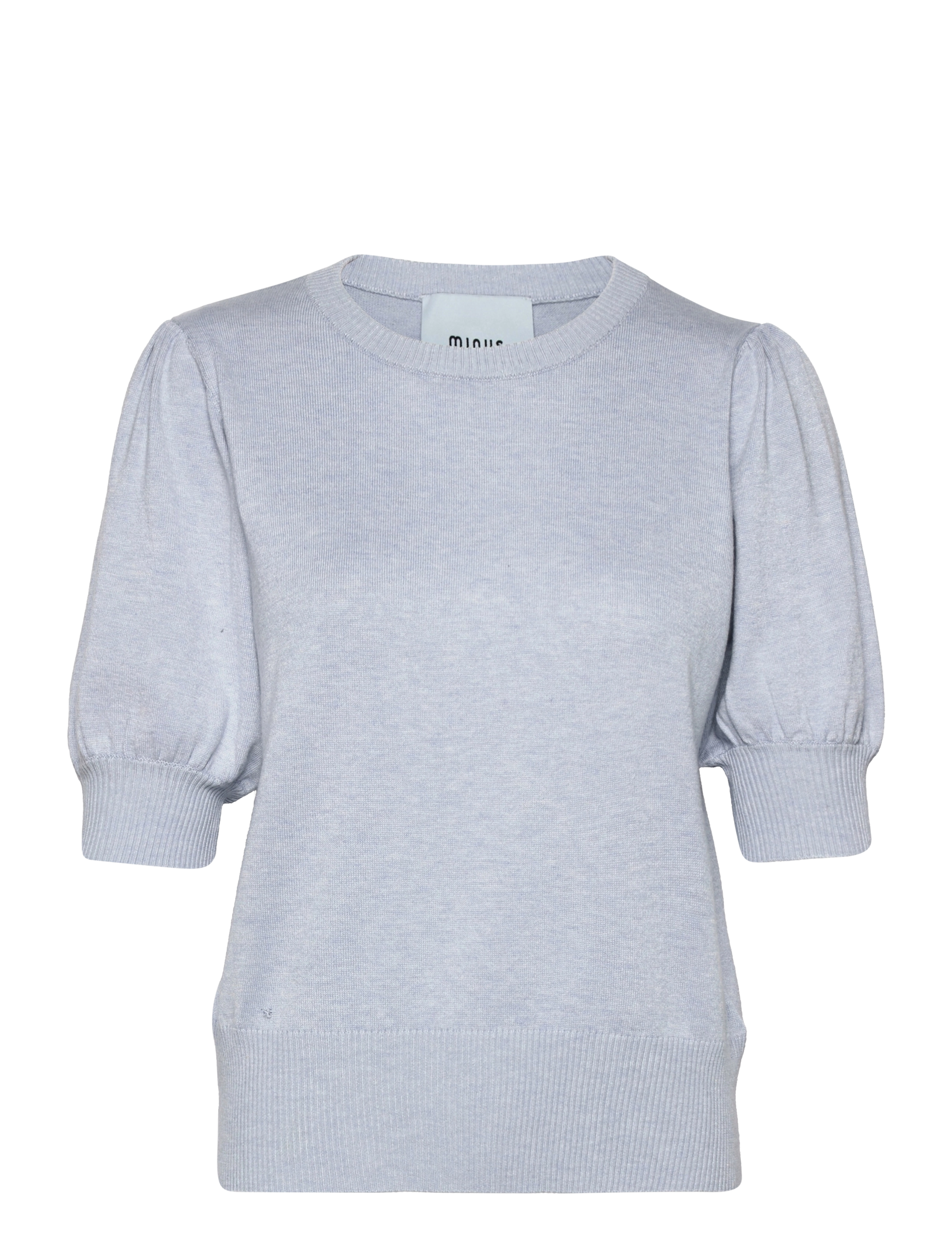 Minus - Liva Strik T-Shirt - kortærmede bluser - ibiza blue melange - 1