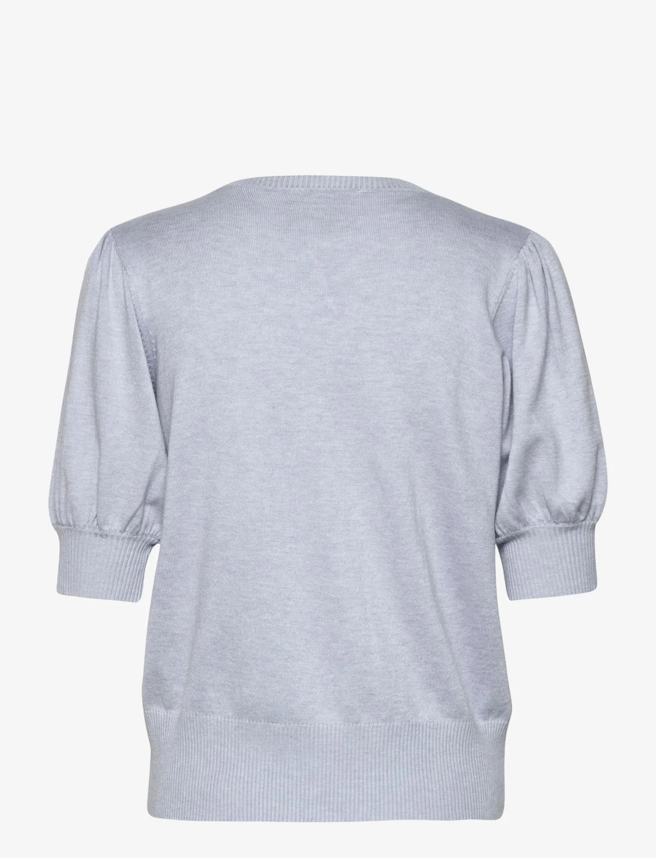 Minus - Liva Strik T-Shirt - sweaters - ibiza blue melange - 1