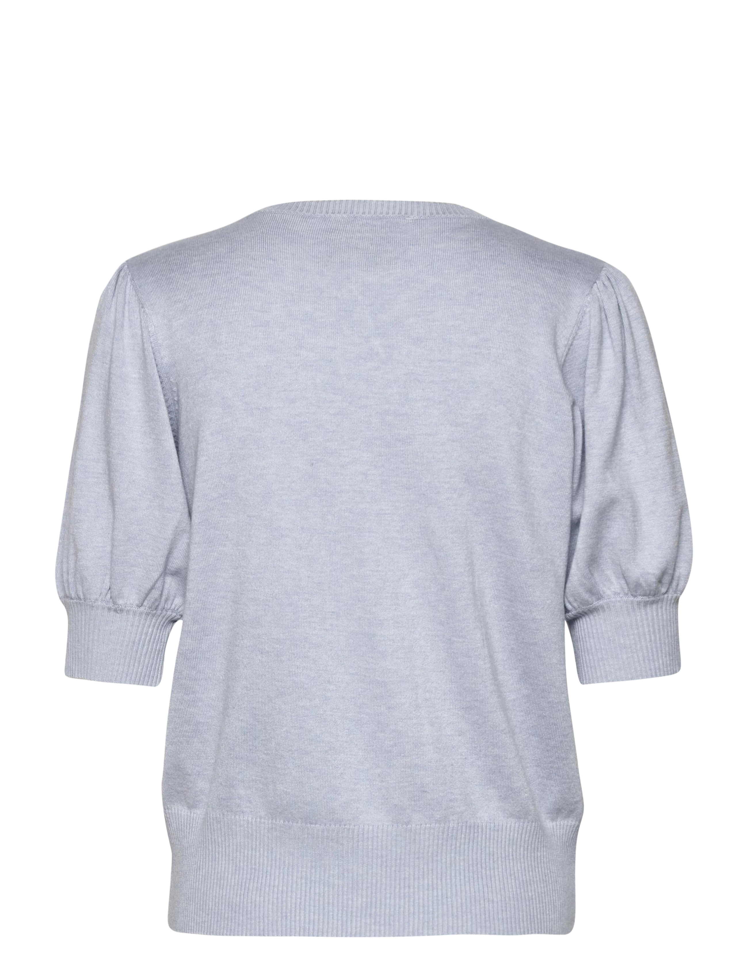 Minus - Liva Strik T-Shirt - kortærmede bluser - ibiza blue melange - 2