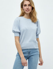 Minus - Liva Strik T-Shirt - swetry - ibiza blue melange - 0