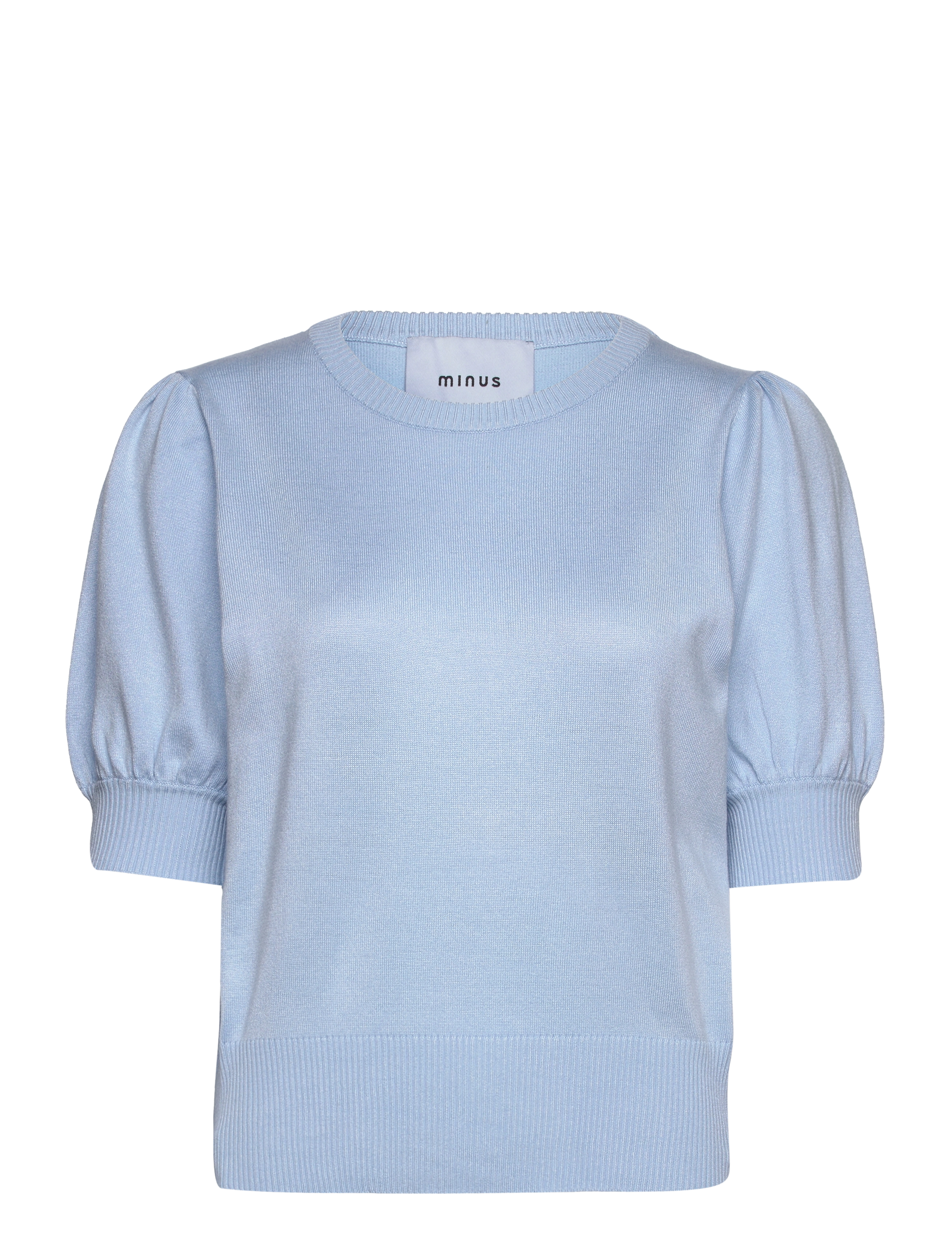 Minus - Liva Strik T-Shirt - kortærmede bluser - ice blue - 1