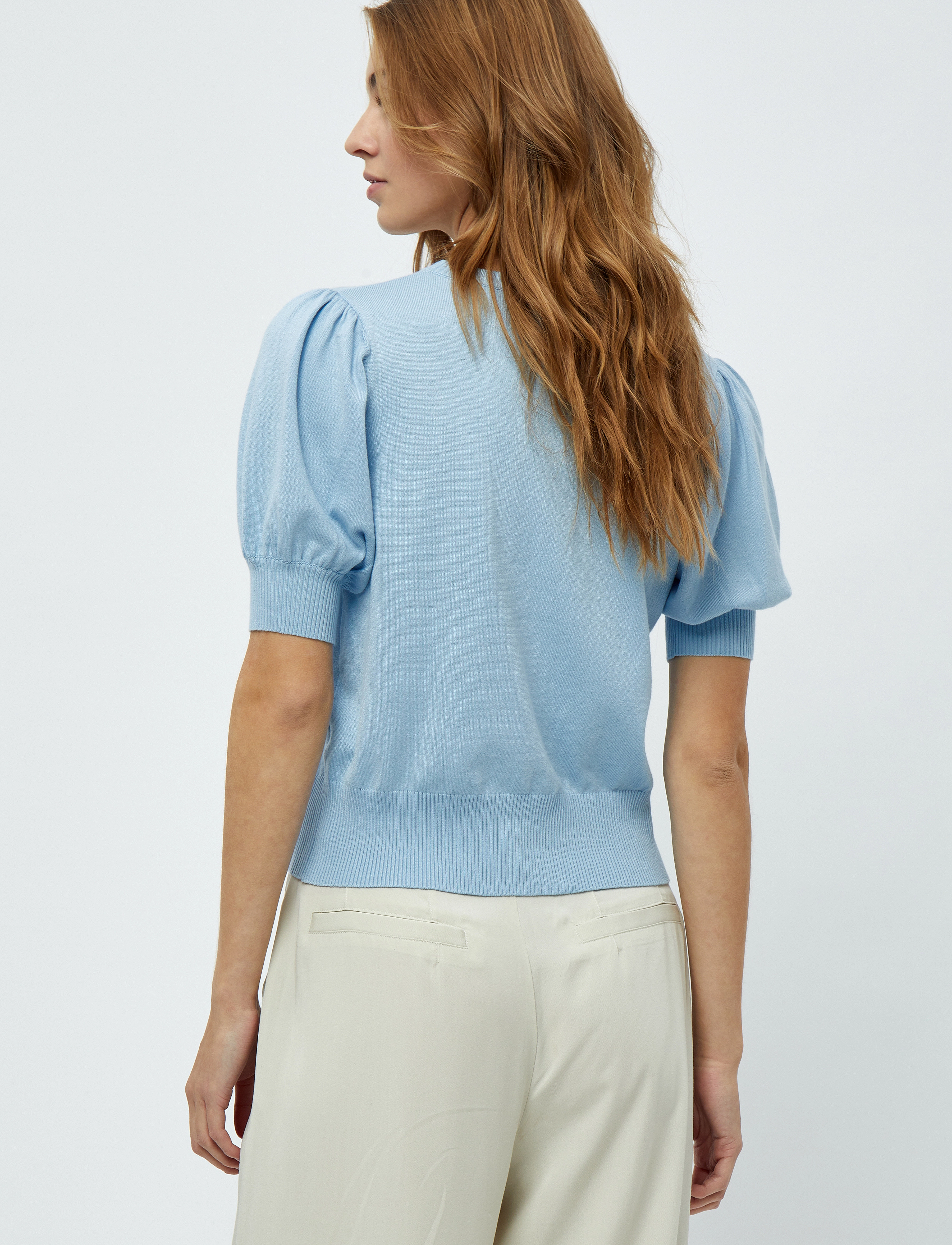 Minus - Liva Strik T-Shirt - kortærmede bluser - ice blue - 3