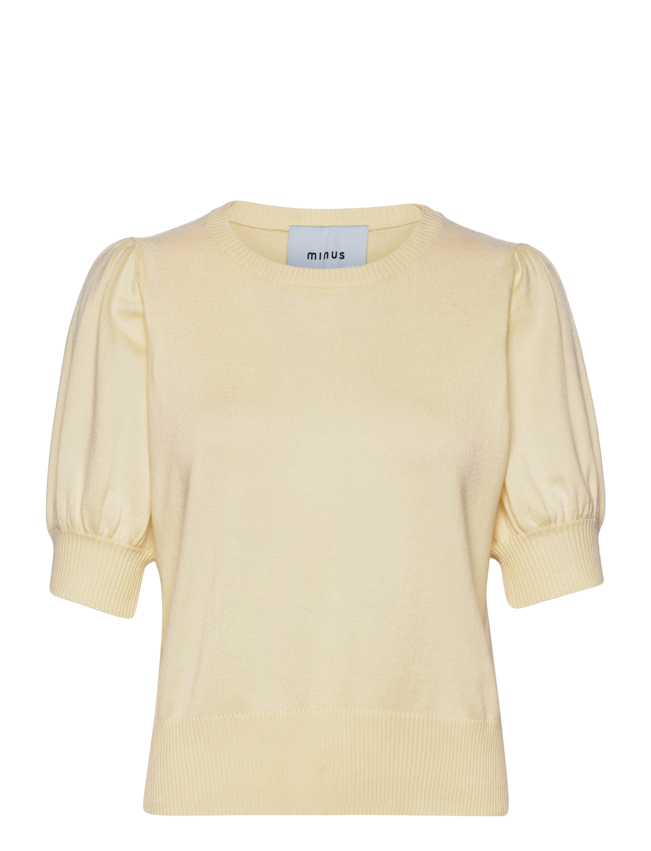 Minus - Liva Strik T-Shirt - kortærmede bluser - lemon sorbet - 1
