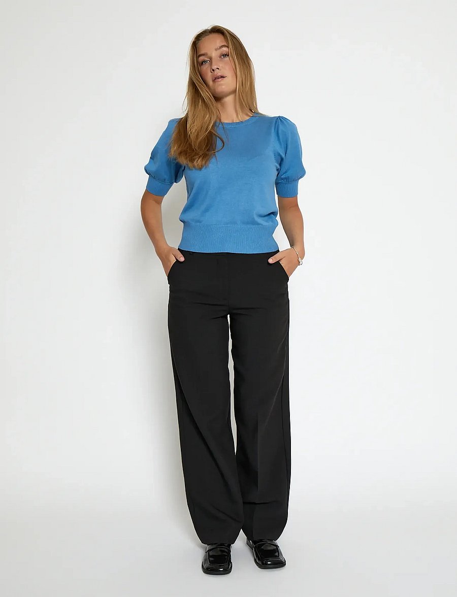 Minus - Liva Strik T-Shirt - kortärmade blusar - parisian blue - 4
