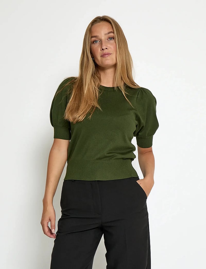 Minus - Liva Strik T-Shirt - kortermede bluser - rifle green - 0
