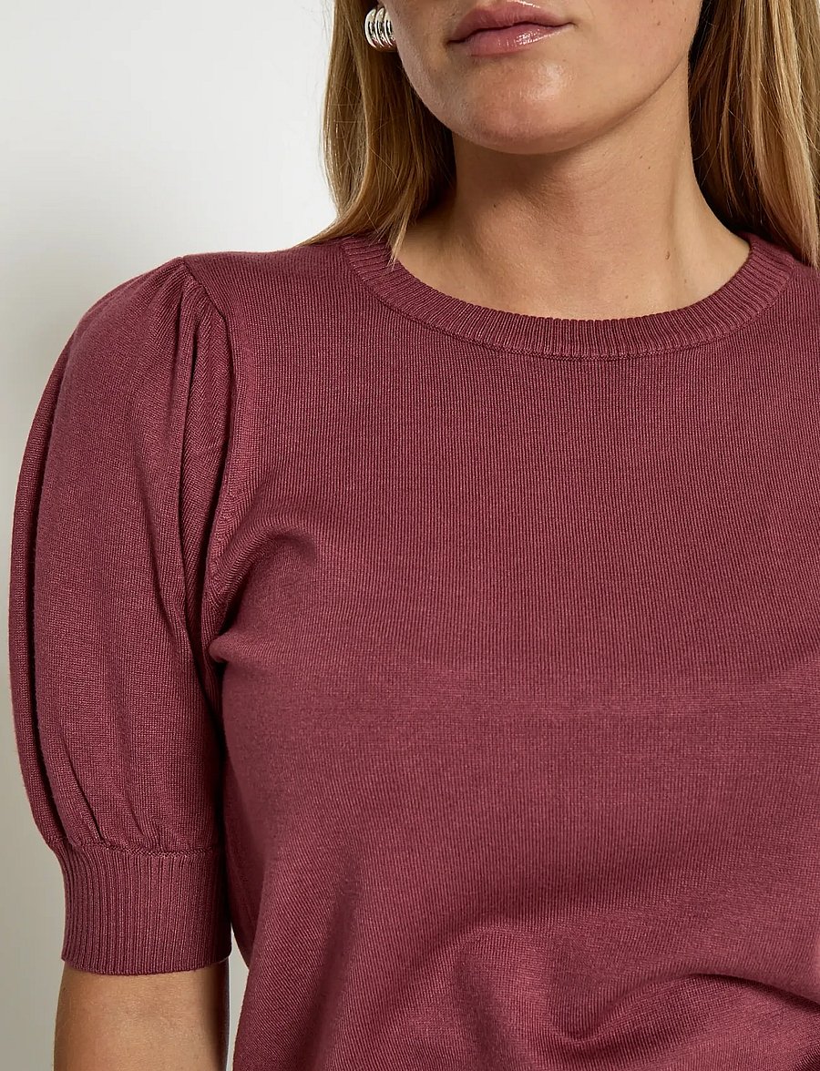 Minus - Liva Strik T-Shirt - kortärmade blusar - roan rouge - 5