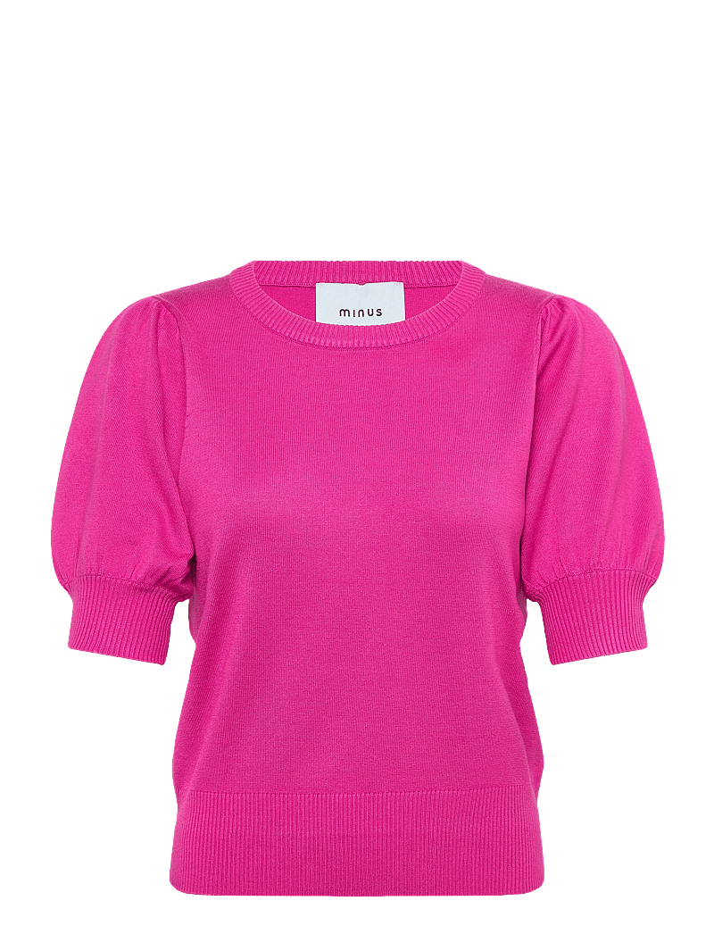 Minus - Liva Strik T-Shirt - kortærmede bluser - rose violet - 1