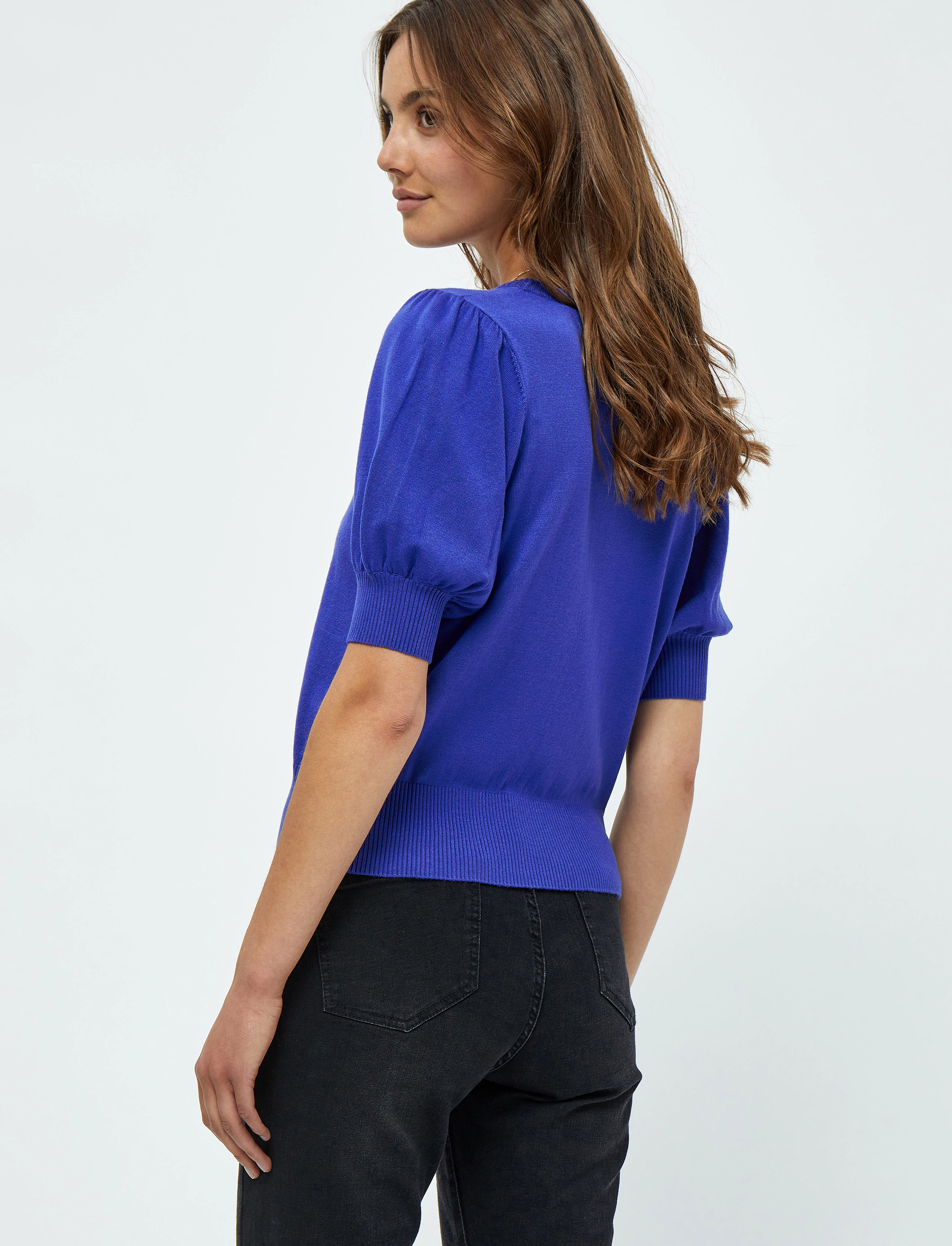 Minus - Liva Strik T-Shirt - kortärmade blusar - royal blue - 3