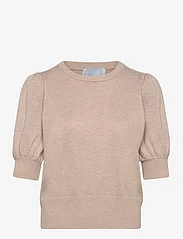 Minus - Liva Strik T-Shirt - laveste priser - sand gray melange - 0