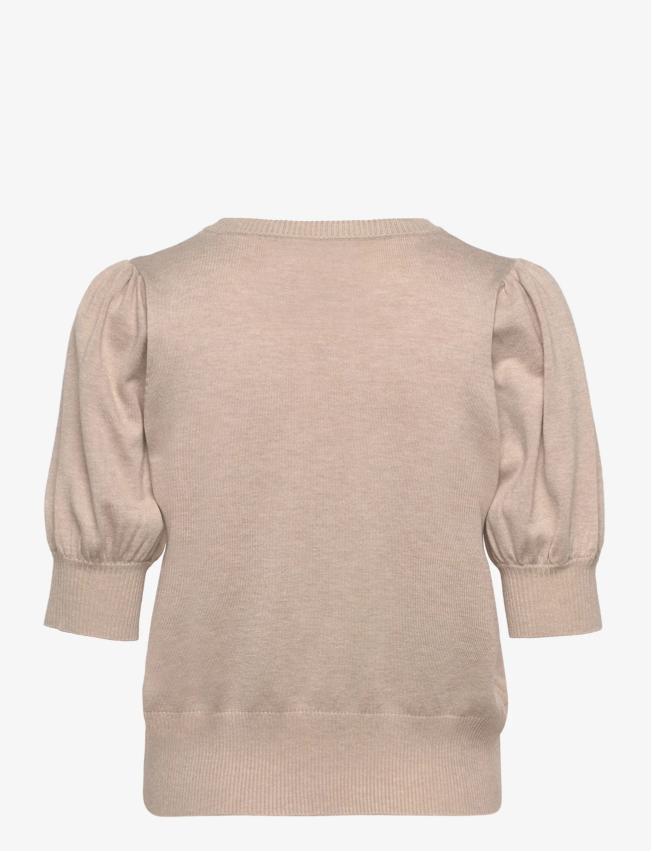Minus - Liva Strik T-Shirt - sweaters - sand gray melange - 1