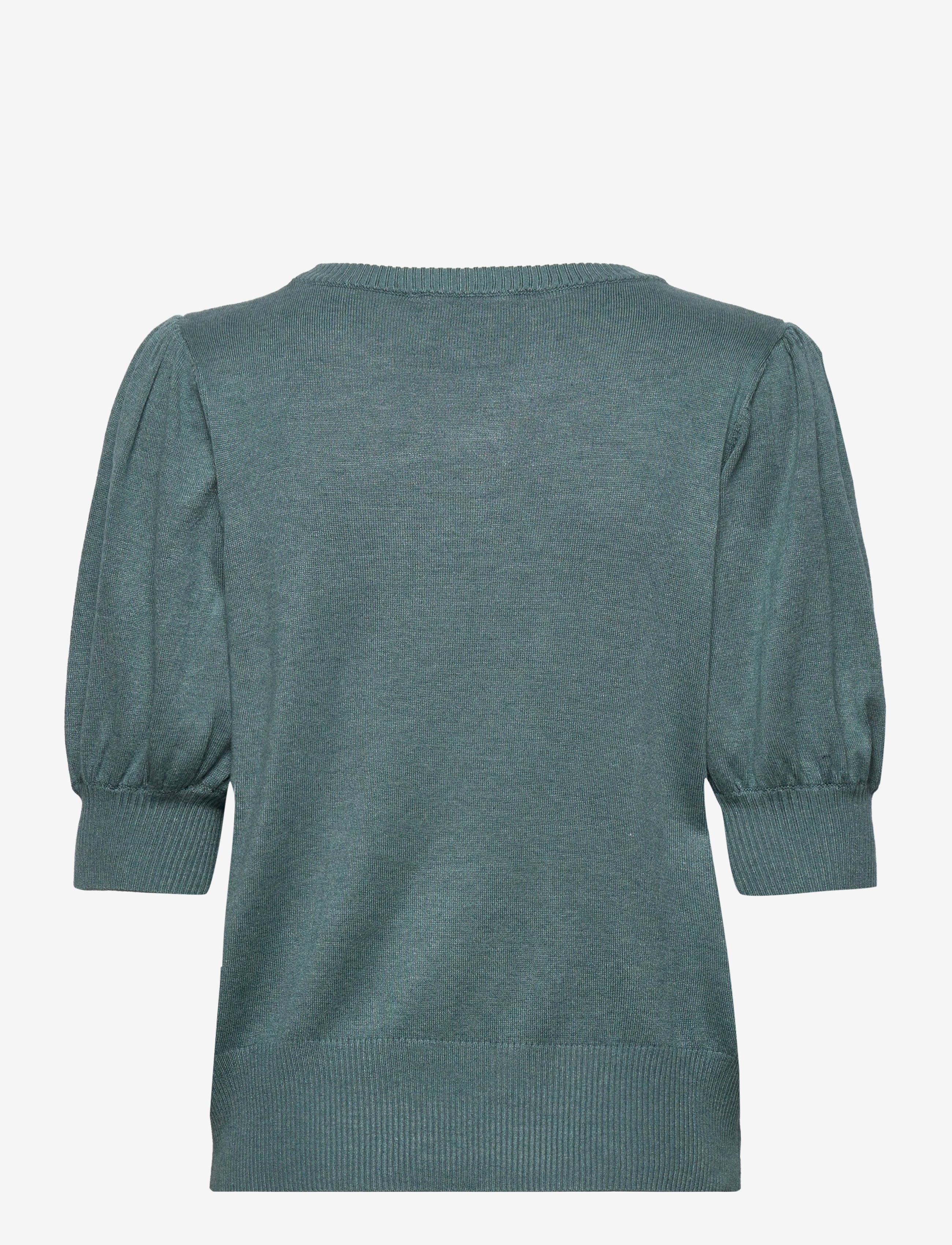 Minus - Liva Strik T-Shirt - kurzämlige blusen - sea mist melange - 2