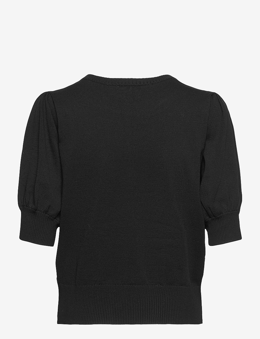 Minus - Liva Strik T-Shirt - kortärmade blusar - sort - 2