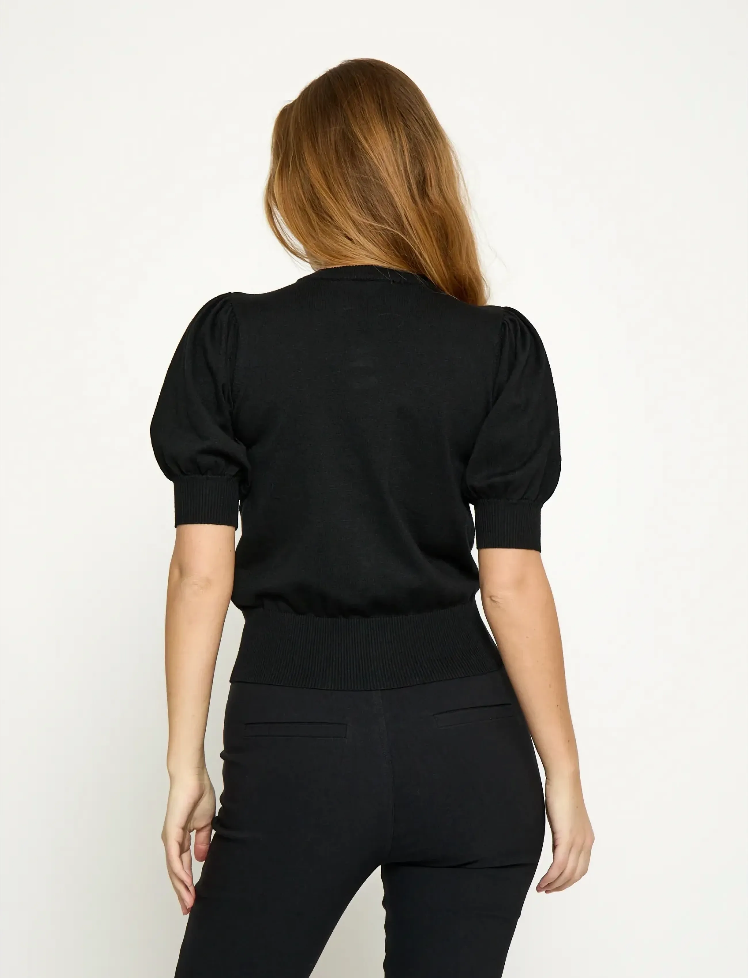 Minus - Liva Strik T-Shirt - kortärmade blusar - sort - 3