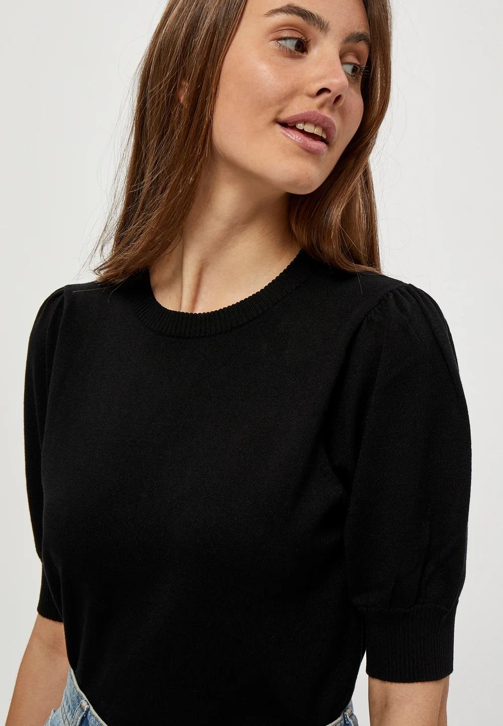 Minus - Liva Strik T-Shirt - stickade tröjor - sort - 4