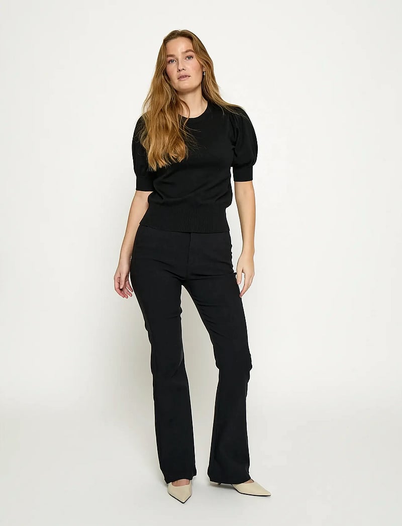 Minus - Liva Strik T-Shirt - palaidinės trumpomis rankovėmis - sort - 4